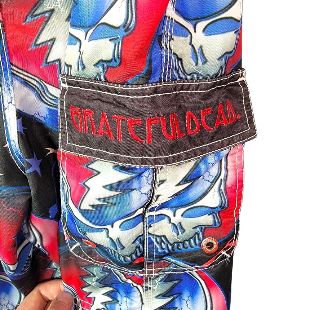 Dragon Fly Greatful Dead Vintage Y2K All Over Print AOP Swim Trunks Shorts  32 - Picture 6 of 11
